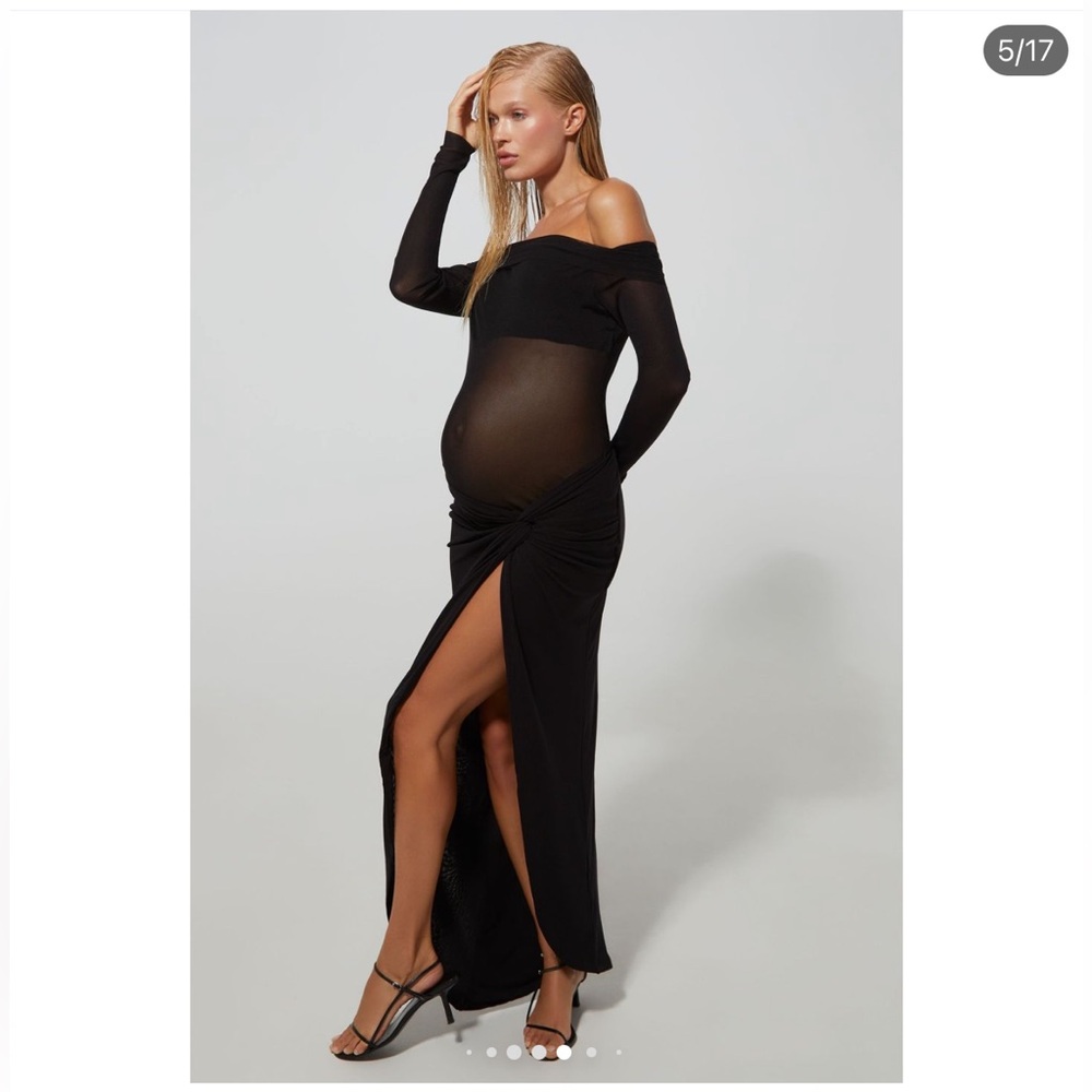 Bumpsuit 2 piece black mesh maternity set. Size small